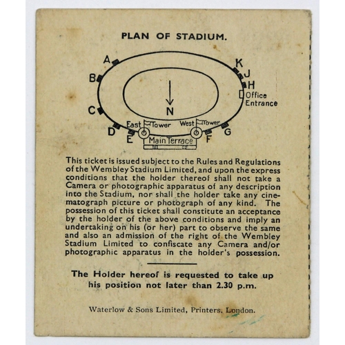 14 - 1935 FA Cup Final Ticket Stub, Sheffield Wednesday v West Bromwich Albion 27th April.