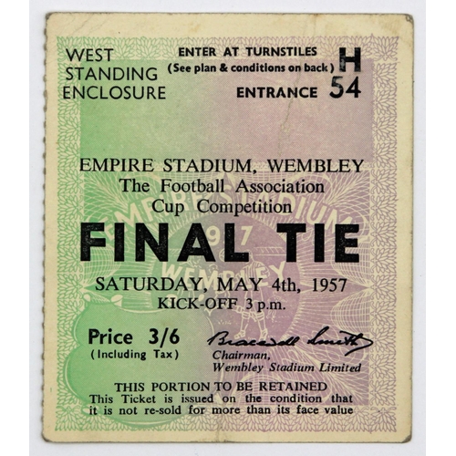 16 - 1957 FA Cup Final Ticket Aston Villa v Man Utd. This is an original used ticket for the 1957 FA Cup ... 