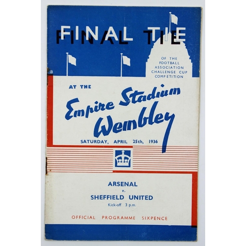 21 - 1936 FA Cup Final Programme, Arsenal v Sheffield United.