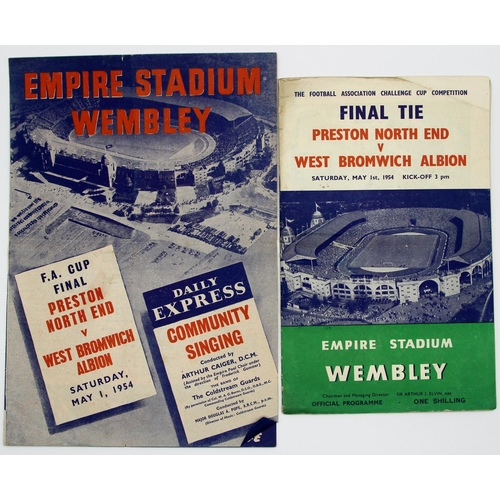 23 - FA Cup Final Programme 1954 & Songsheet. A 1954 FA Cup Final programme between Preston North End and... 