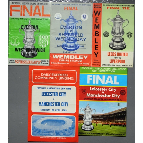 31 - Four 1960's FA Cup Final Programmes & Songsheet. 1965 FA Cup Final programme Leeds v Liverpool. Very... 