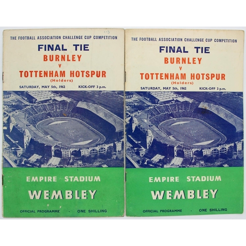 34 - Two 1962 FA Cup Final Burnley v Spurs Programmes