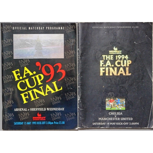 35 - Two FA Cup Final Programmes 1993 Arsenal v Sheffield Wednesday & 1994 Chelsea v Man United