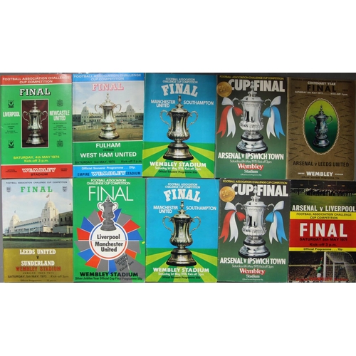 39 - Complete Run of 1970's FA Cup Final Programmes including duplicates (16 programmes). 1971 Arsenal v ... 