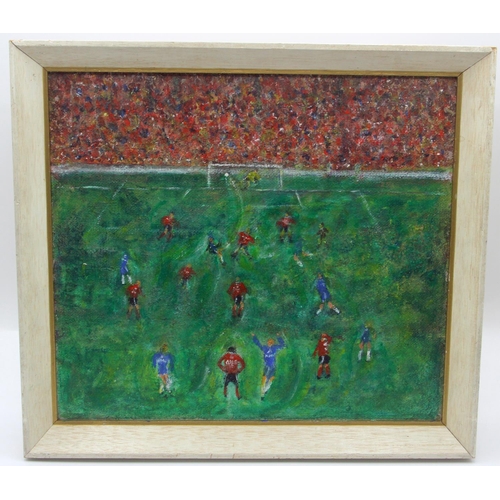 42 - G Don Smith Original Acrylic Chelsea (scoring) v Arsenal c2007. G Don Smith (Exhibited Arts Council,... 