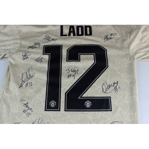 5 - Manchester United Women's Team Signed Hayley Ladd Adidas Shirt. Manchester United Women's Team Signe... 