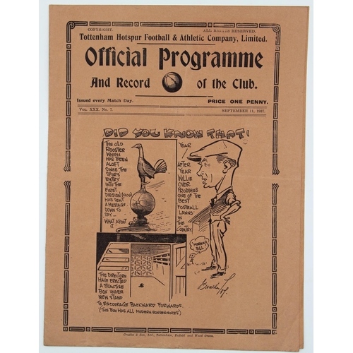 9 - Tottenham Hotspur 1937 Football Programme v Newcastle United. September 11th 1937.