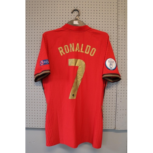 48 - CRISTIANO RONALDO UEFA EURO 2020 MATCH WORN #7 PORTUGAL JERSEY
A Nike red #7 Portugal jersey which w... 