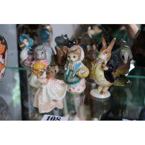 108 - Collection of Seven Beswick Beatrix Potter figures and a Ceramics figure of a mouse