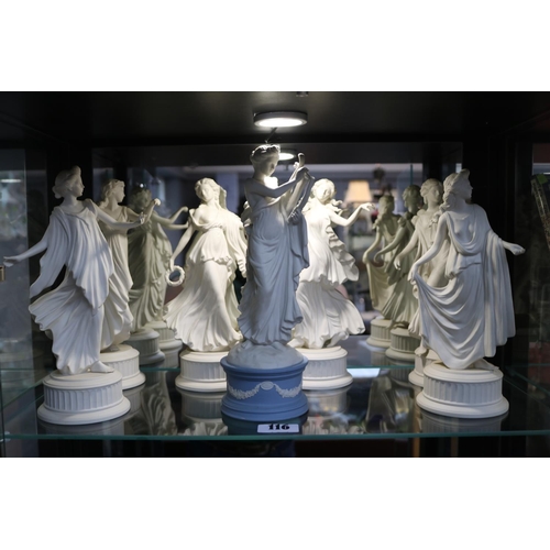 116 - Collection of 6 The Dancing Hours Collection limited edition figurines and a 2 Tone Wedgwood figurin... 