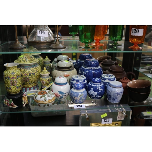 121 - Collection of Chinese and Japanese ceramics to include Blue & White Prunus Jar etc