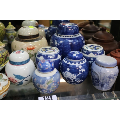 121 - Collection of Chinese and Japanese ceramics to include Blue & White Prunus Jar etc