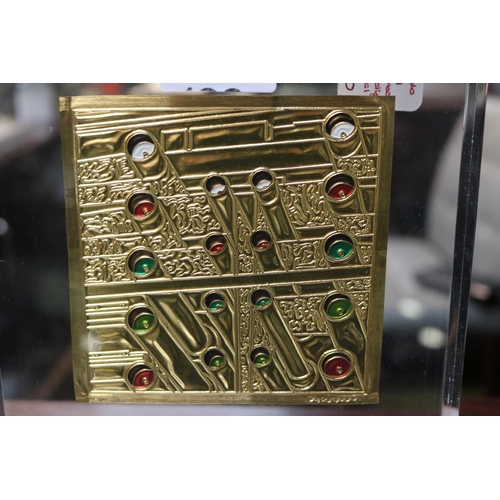 123 - Ezio Gribaudo 1929 -2022 Gold plated Silver & enamelled relief inspired by Marcel duchamp. 18cm x 24... 