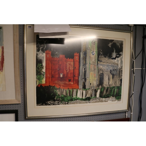 189 - John Piper (British 1903-1992). Ltd edition print 66/100 of Buckden Towers, Cambridgeshire, signed i... 