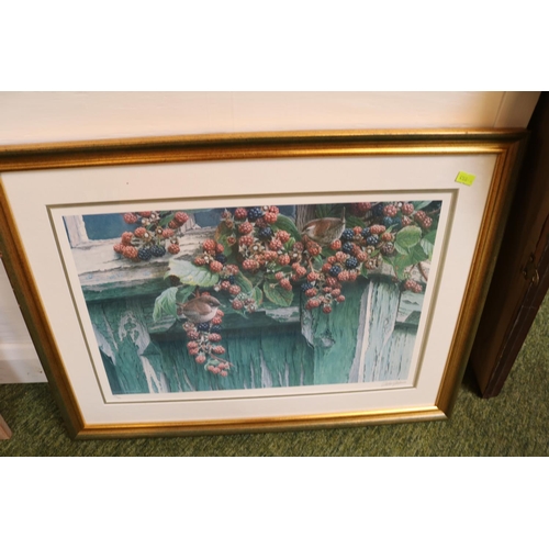 193 - 2 Framed Limited edition signed prints by Andrew Hutchinson depicting Hedgehog and Wren