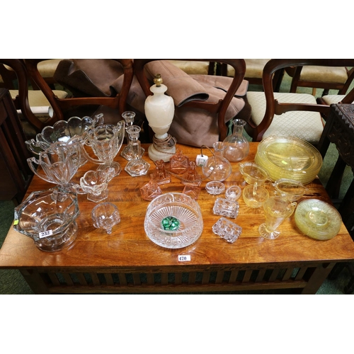 232 - Large collection of assorted Art Deco and later glassware including Dressing table set, Pressed glas... 