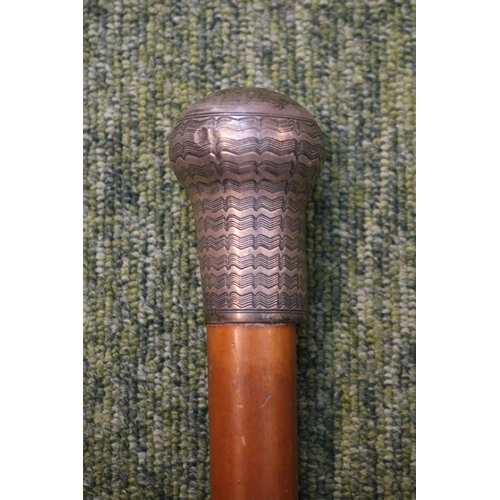 363 - Silver Topped Edwardian Walking Cane