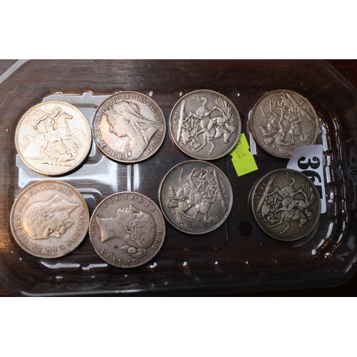 367 - Collection of British Crowns to include 1845, 1891, 1895, 1897, 1899, 1935 & 1951