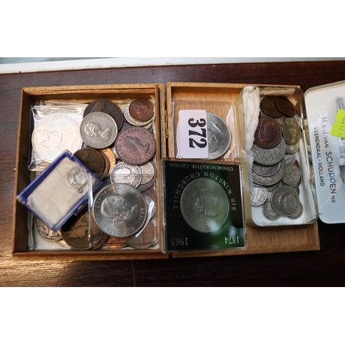 372 - Collection of assorted Coins 19thC and Later to include Crowns, Half Crowns etc