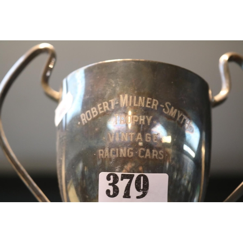 379 - Silver plated Robert Milner Smyth Trophy Vintage Racing Cars Trophy, Burman Drive 1963 Trophy & a Bu... 