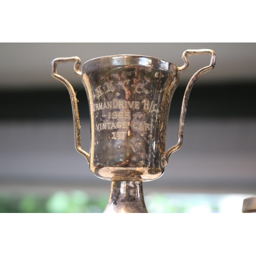 379 - Silver plated Robert Milner Smyth Trophy Vintage Racing Cars Trophy, Burman Drive 1963 Trophy & a Bu... 