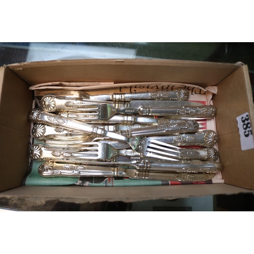 385 - Collection of Silver Collard Kings Pattern Cutlery