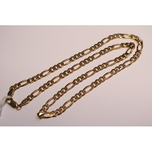 Gents 9ct Gold Figaro Necklace 50cm in Length. 23.8g total weight