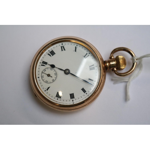 426 - European Gold plated ladies pocket watch with Roman numeral dial