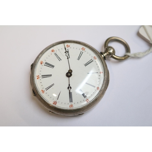 427 - G Mazzuchi Silver Pocket watch with Roman Numeral dial