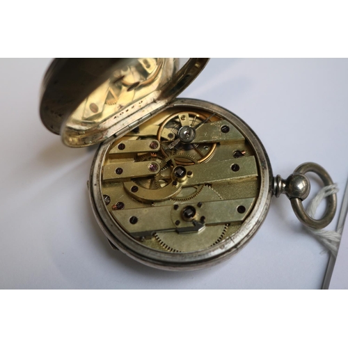 427 - G Mazzuchi Silver Pocket watch with Roman Numeral dial