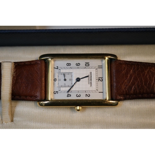 432 - Raymond Weil Gents Tank Style wristwatch with Leather strap boxed