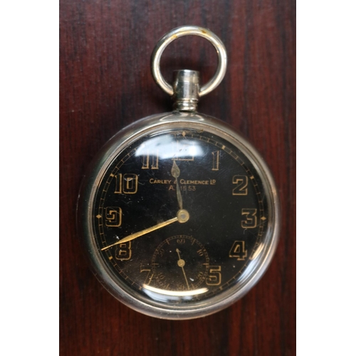 442 - Carley & Clemence Military pocket watch GS MK II A25660 to reverse