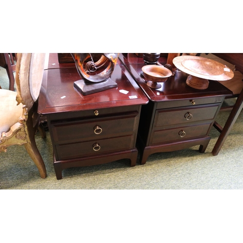 474 - Pair of Stag Bedside Chests with drop handles