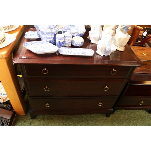 476 - Stag Chest of 3 Drawers with drop handles