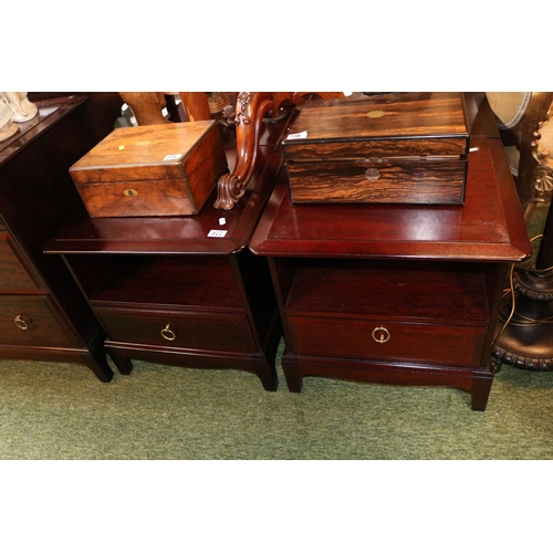 477 - Pair of Stag Bedside tables with single drawer