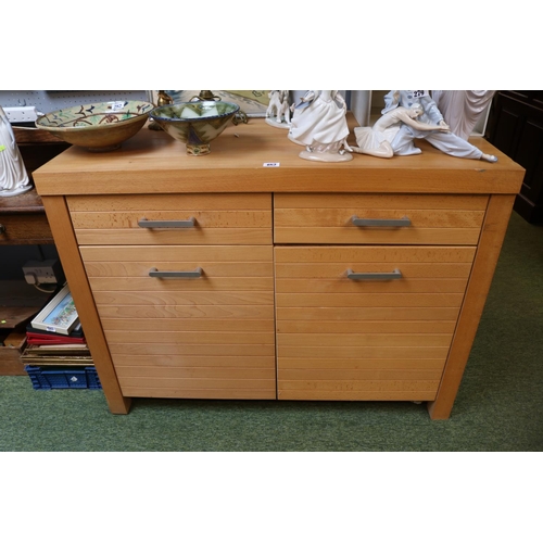 482 - Modern Beech Cabinet of 2 drawers with metal handles