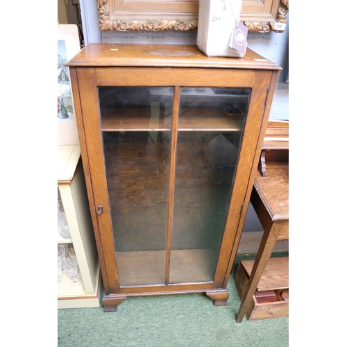 484 - Oak Glazed Early 20thC Narrow China cabinet