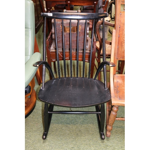 495 - Illum Wikkelso Black Ash Rocking Chair