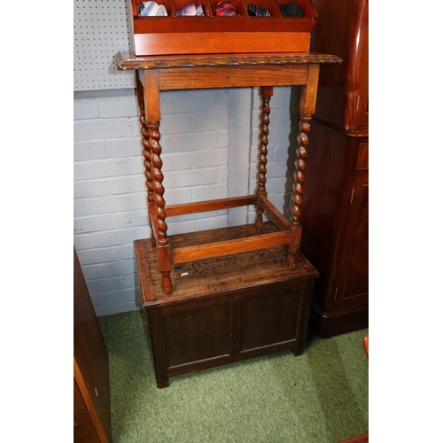 502 - Oak 1920s Rectangular table and a Oak panelled box