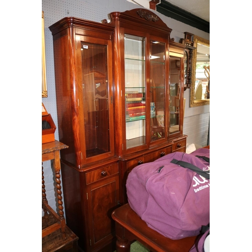 503 - Good quality Charles Barr Glazed Breakfront Cabinet with glazed top over drawer and cupboard base