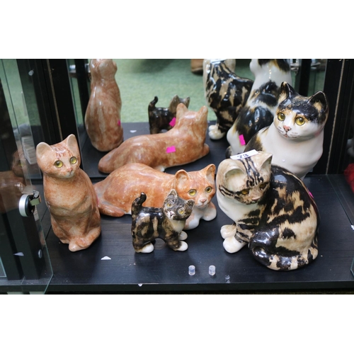 73 - Collection of 5 Winstanley Cats to include Tortoiseshell & Ginger Cat with Glass eyes (5) 10 cm to 2... 