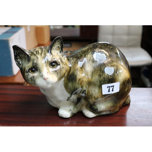 77 - Large Winstanley Tabby cat with glass eyes 18cm in Height