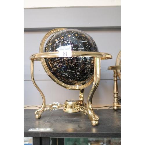 81 - Brass Celestial Desk Globe 35cm in Height