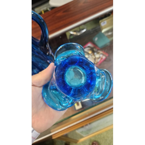 115 - Blue Art Glass Ewer and a Murano glass bowl