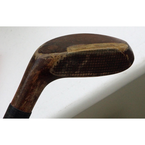 14 - Golf Sunday Stick Head Stamped J Fender. Scored face, sole guard and lead backweight.