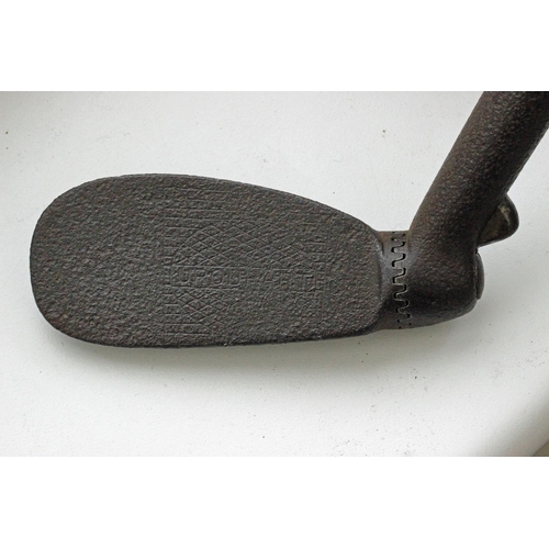 17 - RARE Urquhart Adjustable Head Golf Iron c1890's. Mechanism working. Underlisting and no leather grip... 