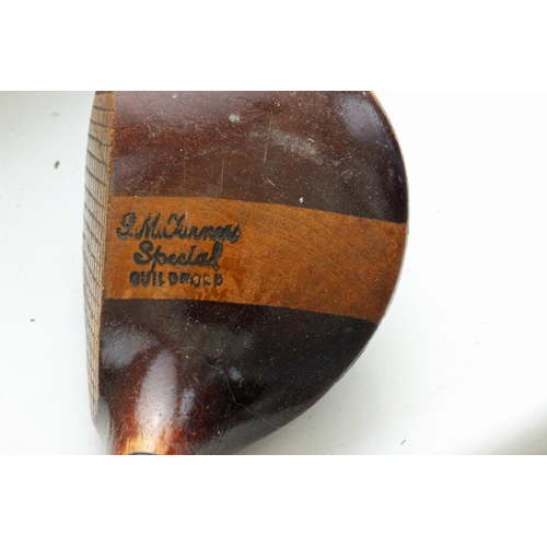 20 - Five Hickory Shaft Woods inc Paxton, Turner & Allenby. P. (Peter) Paxton Special Wood socket head, h... 