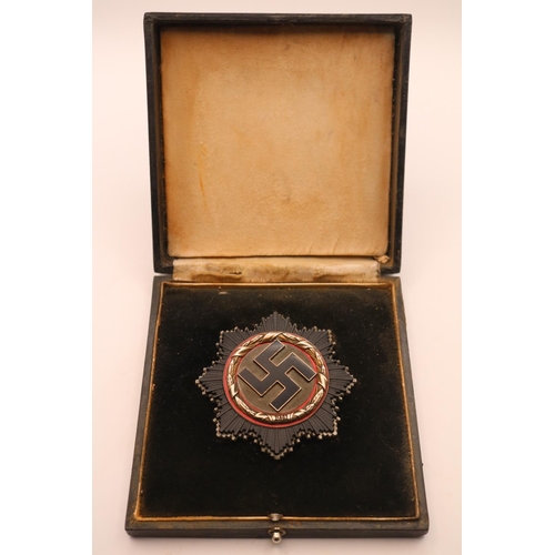 396 - Medal in box marked Karl Heinz Macher (Waffen SS) 1919 - 2001 German Cross, awarded on 7 August 1944... 