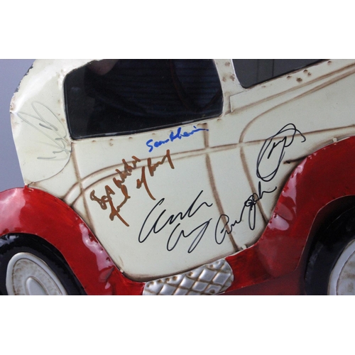 450 - Peaky Blinders Cast Signed Large Metal Display Car inc COA. Measures 76cm by 45cm.