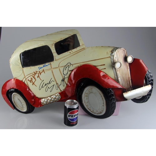 450 - Peaky Blinders Cast Signed Large Metal Display Car inc COA. Measures 76cm by 45cm.